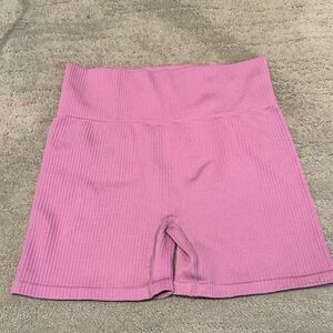 LIKE NEW COTTON ON Pink Women's Ribbed Shorts SIZE MEDIUM